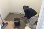 Preparation of wet room floor